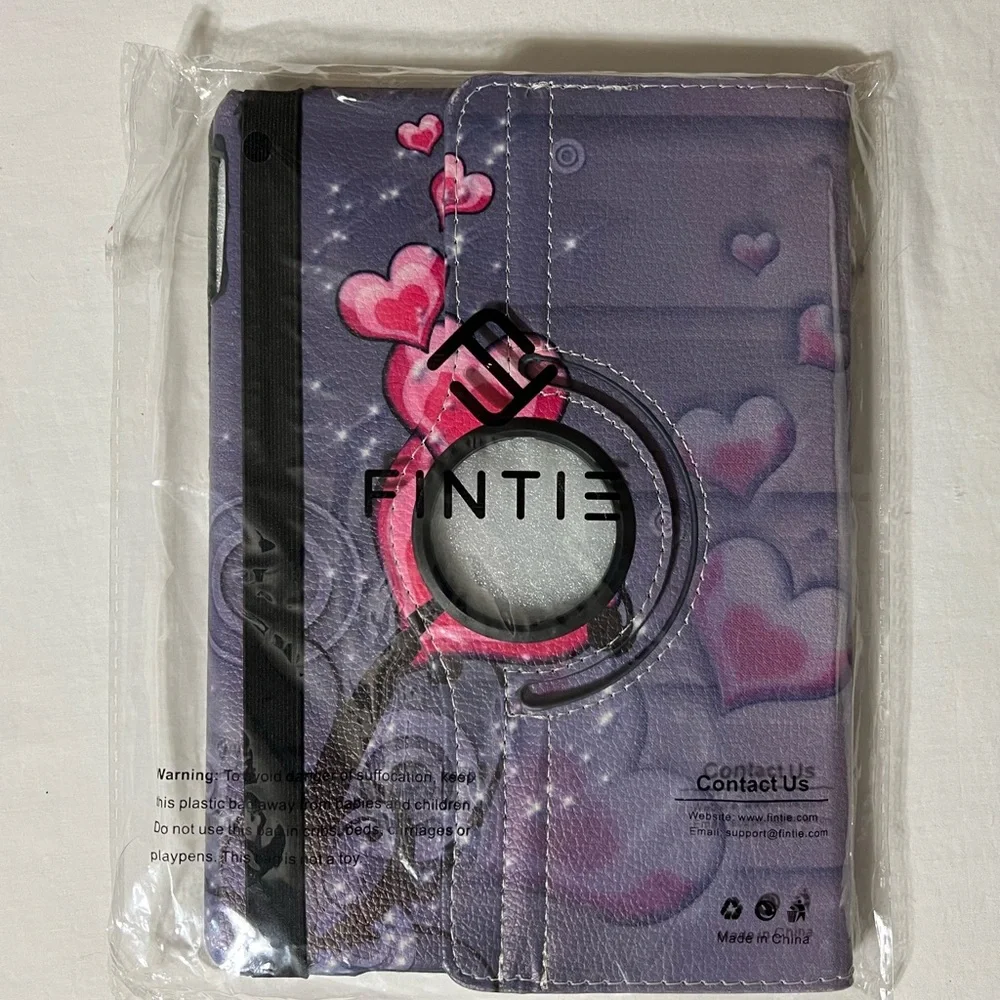 Finite iPad 9.7 inch Multi-Angle Viewing Purple Heart Design Tablet Case